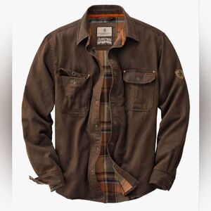 Legendary Whitetails Men's Flannel Lined Jacket Waxed Water Resistant - Brown -S